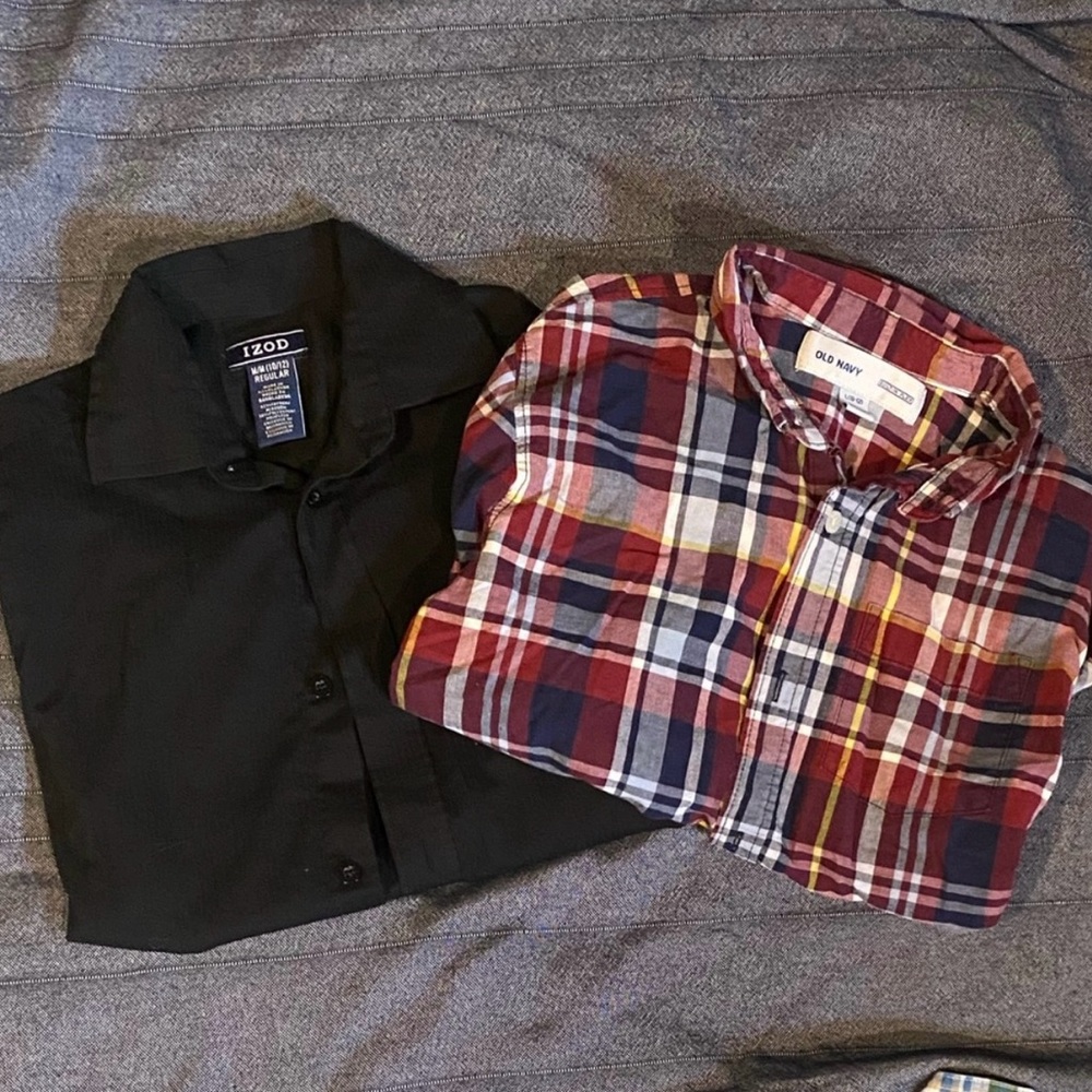 Old Navy & Izod Kids, Size 10- Button Down Long Sleeve Shirts, 2 included